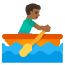 🚣🏾‍♂️ man rowing boat: medium-dark skin tone display on Google